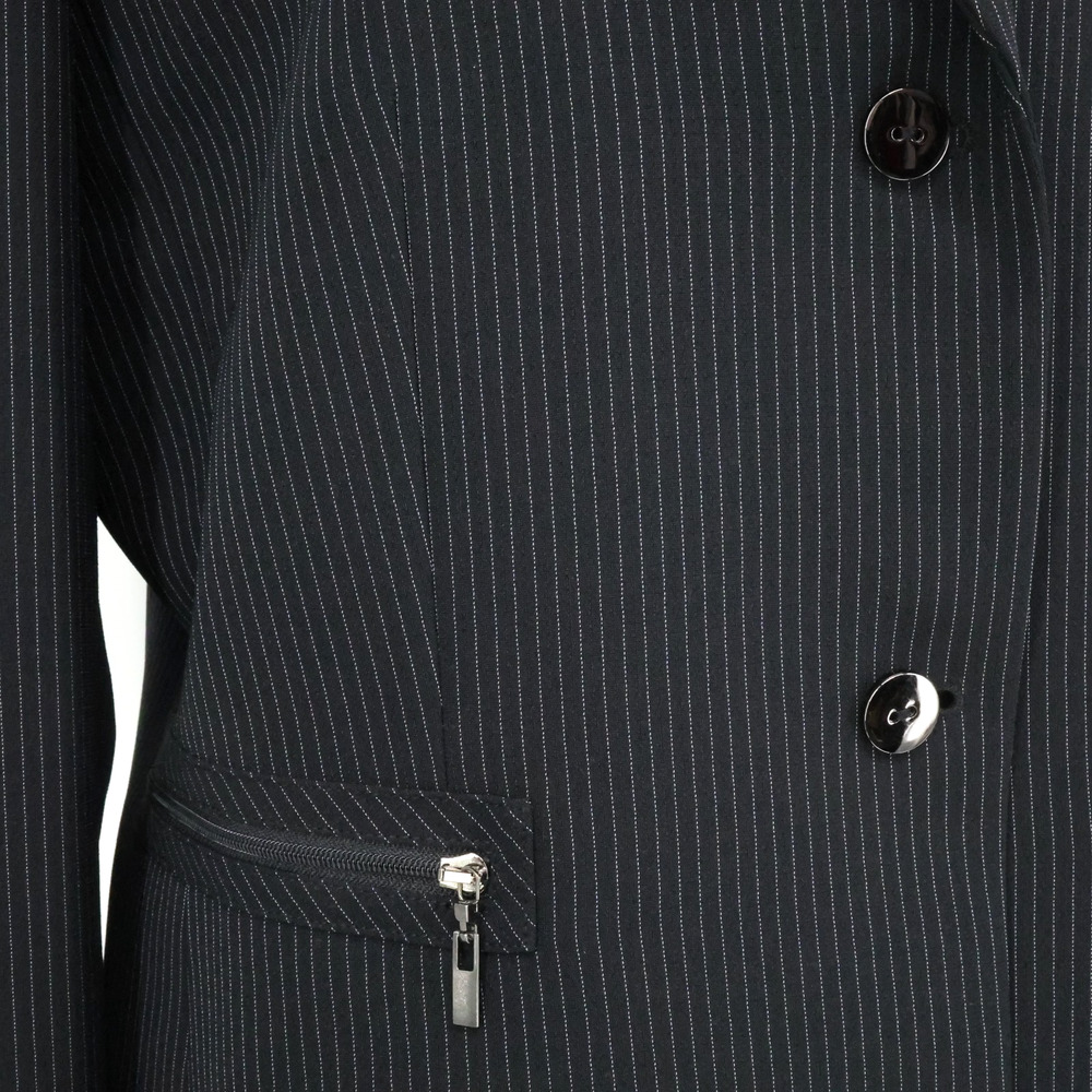 Daniele O Tahari Levine Jacket Womens 14 Black Pinstripe Lined Blazer Pockets - Picture 5 of 16